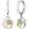 Engelsrufer Orecchini da donna Aloha in argento sterling con mappa del mondo e rosa dei venti bicolore - senza nichel, 14 mm, Argento sterling, Nessuna pietra preziosa
