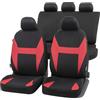 Walser coprisedile auto Caledon set completo, coprisedile auto universale nero-rosso, rivestimento poliestere 13325