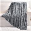 YUSOKI Coperta in pelliccia sintetica extra morbida, 127 x 152,4 cm, lavabile, calda, per letto, sedia, divano, sedile auto, casa, decorazione per la casa (grigio, 50 x 152,4 cm)