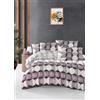 Nuit Des Rêves Elegant King Quilt Cover Set (200 x 220 cm), 65% cotone, 35% poliestere, bianco/viola/grigio, 2 custodie per cuscini (80 x 80 cm) | Lavabile in lavatrice