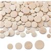 Cheriswelry Cheriswely Perline rotonde in legno naturale non rifinito, tonde e piatte, a disco, a etichetta, distanziali sfusi per creare gioielli fai da te (15/20/25/30 mm), 160 pezzi