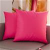 PETTI Artigiani Italiani - Coppia di Federe Cuscino 80x80 cm in Microfibra, Cuscini Arredo Camera da Letto, Divano, Set 2 Fodere Copricuscino, Federa Tinta Unita Fucsia, 100% Made in Italy