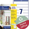 AVERY Zweckform LR4760-10 - Etichette riciclate per raccoglitori, 70 targhette, 10 fogli, colore bianco naturale, 38 x 192 mm