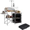 Outsunny Cucina da campeggio mobile da cucina con deposito, tavolo da esterno pieghevole portatile, stazione di cottura in alluminio con borsa per il trasporto