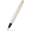 Sheaffer E0934143 300 - Penna stilografica cromata, laccata Pennino medio Cromato con oro.