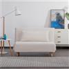 EVERGREENWEB MATERASSI & BEDS EVERGREENWEB Poltrona Letto Trasformabile in Letto Piazza e Mezzo 120x190 con Materasso e Cuscino Imbottito | Divanetto Clic Clac con Schienale Regolabile 2 Posti con Gambe in Legno | Bianco | VELVET