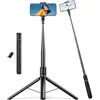 Andoer Treppiede per selfie stick da 68,9 pollici, supporto per cellulare estensibile All-in-1, monopiede con telecomando senza fili per YouTube Tiktok