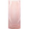 KAYLETIN Vaso in vetro rosa per fiori, vasi in vetro a coste, vaso per fiori rosa, vasi cilindrici alti per soggiorno, tavolo da pranzo, matrimoni, librerie, ufficio, 25 cm