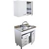 GI.MAR+APELL Set Cucina Bianco con Sottolavello 80 cm + Lavello Inox + Pensile Scolapiatti 2 Ante H.60