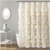 Lush Decor Kemmy - Tenda da doccia con volant, singola, 183 x 183 cm (larghezza x lunghezza), tenda da bagno in tessuto per bagno, decorazione coquette