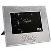 Maturi Cornice portafoto Maturi con glitter argento, specchiata 10 x 15 cm, regalo 'Baby'