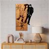 Wallity Elegante accessorio decorativo da parete in legno, noce e nero, 38 x 58 x 3 cm, 50% legno (3 cm) e 50% metallo (1,5 cm), design unico per la decorazione della casa elegante