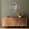 Wallity Elegante accessorio decorativo da parete in legno, 54 x 54 cm, noce e argento, 50% legno (3 cm) e 50% metallo (1,5 mm), design unico