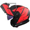 LS2, Casco Moto Modulare STROBE II CODE Matt Black Red, M