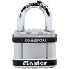 Master Lock Lucchetto in acciaio trattato contro le intemperie 51mm, arco ottogonale in lega di boro, diam. 8mm, cilindro di precisione a 4 pistoncini, doppia chiusura a sfere