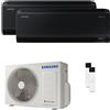 Samsung Condizionatore Samsung Windfree Black dual split 7000+12000 BTU inverter A+++ wifi unità esterna 4 kW AJ040TXJ2KG/EU/AR70F07C1ABNEU_1/AR70F12C1ABNEU_1