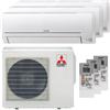 Mitsubishi Electric Condizionatore Mitsubishi Electric MSZ-HR trial split 9000+9000+12000 BTU inverter A++ esterna 5,0 kW MXZ-3HA50VF-MSZ-HR25VF-3-6BF69D