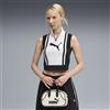 PUMA Canotta in maglia con zip corta FUTURE.PUMA.ARCHIVE da donna, Abbigliamento, Nero/Bianco, S