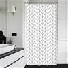 Riyidecor Piccola tenda da doccia da 90 x 182 cm, tende da bagno moderne a spina di pesce per camper e camper, in tessuto impermeabile con 7 ganci