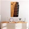 Wallity Elegante accessorio decorativo da parete in legno, noce e nero, 32 x 58 x 3 cm, 50% legno (3 cm) e 50% metallo (1,5 cm), design unico per la decorazione della casa elegante