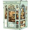 CUTEBEE Book Nook Kit - Creativo Miniature da Case Costruire Legno, Casa Prefabbricata per Adulti Deco Creative per Librerie, Regali Unici per Amici e Familiari (Muse Bookstore)