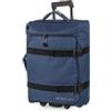 ITACA - Valigia bagaglio a mano. 55x40x20 semirigido. Valigie trolley piccolo da viaggio. Materiale polyester resistente e super leggero, Blu