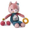 LILLIPUTIENS - Peluche attività Jeanne Il Gatto - Sonaglio interattivo per Neonati con Specchio, Anello di dentizione in Silicone, Campanellino e Rumore di Carta - A Partire da 9 Mesi