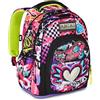 Mitama Zaino Scuola URBAN QUEEN, New Plus, Triplo Scomparto, Tasche Porta Borraccia, Spallacci Ergonomici, Scuola Elementare Bambina, Media