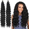 Plipdhy 2 Pezzi 24Inch Deep Wave Crochet Hair,Ocean Wave Crochet Hair Extensions,Capelli per Treccine Africane,Curly Wavy Hair Extensions For Boho Braids for Women
