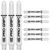 TARGET Darts Aste PRO Grip - Set di 9 | Trasparente, Medio (48 mm) | Steli per Freccette, Accessori Professionali per Freccette, 2BA, Confezione Multipla con Anelli