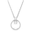 Swarovski Pendente Constella, Pavé, Taglio Round, Bianco, Placcato rodio