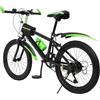 Quiltern Bicicletta mountain bike 7 marce per ragazzi e ragazze in acciaio al carbonio con parafanghi, campana bussola, 130 - 150 cm, 85 kg