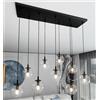 Lampadario a Sospensione in Acciaio e Vetro COSMO 9 Nero 9xE14