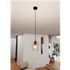 Lampadario a Sospensione in Acciaio e Vetro ISTAR Nero E27