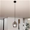Lampadario a Sospensione in Acciaio e Vetro ISTAR Nero E27