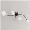 Lampada da soffitto in acciaio e vetro VIBRA 4 da interno 4xE14