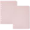 SUPERFINDINGS 12 foglio A5 Divisori per Raccoglitore Indice Divisori per Raccoglitore Rosa Da 8.27x6.1 pollici con Linguette Divisori In Plastica Verticali A 6 anelli Divisore per Indice Satinato
