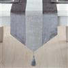 Odot Tinta Unita Runner Tavola Moderno Runner da Tavolo in Velluto, Tovaglie Runner Tavolo con Nappe, Decorativo Panno per Interni, Cucina, Feste, Decorazione (32x180cm,Grigio Argento)