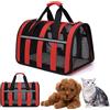 MZSX Trasportino per Cani e Gatti, con strisce riflettenti, Borsa pieghevole per cani e gatti, in tessuto Oxford con tracolla, per gatti e animali fino a 4 kg, Adatto per viaggi lunghi e brevi(rosso)
