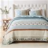 Greenland Home Thalia - Set copripiumino reversibile in cotone, decorato con velluto, 3 pezzi, per letto matrimoniale, colore: blu