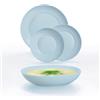 Luminarc Apy Paradise - Stoviglie blu opale 18 pezzi - 6 persone opale adatto a microonde, adatto per frigorifero impilabile