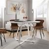 DEGHI Tavolo da pranzo rotondo 120 cm in legno bianco - Roland