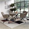DEGHI Tavolo allungabile 140-200x90 cm meccanismo girevole con top in ceramica grigio airone effetto marmo - Conken