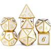 ORUZA Set di 7 dadi in metallo DND, stile vintage, poliedrico, set di dadi D&D, per dungeon e dragon, RPG MTG TTRPG Pathfinder