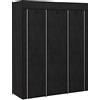 HOMCOM Guardaroba in Tessuto con Base Rialzata, 8 Ripiani e 2 Barre, Armadio Guardaroba Salvaspazio in Tessuto non Tessuto, PP e Acciaio, per Camera da Letto, 125x43x162.5 cm, Nero | Aosom Italy