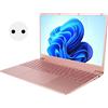 Haofy Laptop Quad, Laptop con Schermo IPS da 15,6 Pollici in Oro Rosa 16G 512G Rom con Tastierino Numerico per 10 per Lavorare (16+512G Spina UE)