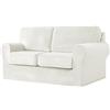 Jianyana Copridivano in Velluto Con Schienali Separati E Cuscini Seduta, Antiscivolo Con Fascia Elastica, Elasticizzato Antimacchia (Bianco, 2 Posti, 5 Pezzi)