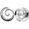 Vankula Dilatatori Lobo Sella tunnel dilatatore orecchie in Acciaio inossidabile Spirale lobi piercing espansori Gioielli Uomo Donna 19mm(3/4) Argento