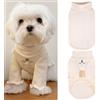 Yaopelky Felpa per cani di taglia piccola e media e gatti, maglietta a maniche lunghe, abbigliamento casual per cani, per Yorkie Chihuahua (M (3-4,5 kg), beige tinta unita)