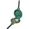 HERCHR Padella Doppia Girafrittata,Padelle Universali Padella Antiaderente in Ceramica a Doppia per Frittata Uova Colazione,19.3cm Dia